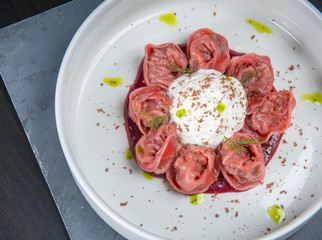 Ravioli With Beet Juice