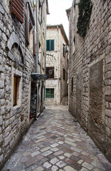 Montenegro. The Town Of Kotor. Streets of old Kotor. 