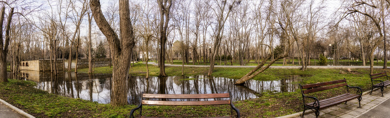 Obraz premium Reflections in the sea garden