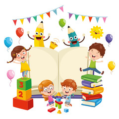 Fototapeta premium Vector Illustration Of School Elements
