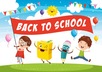 Vector Illustration Of School Elements