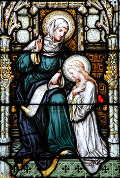 Saint Anne and the Virgin Mary stain glass