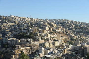 Fototapeta na wymiar view of amman city seen from the top of the cittadel