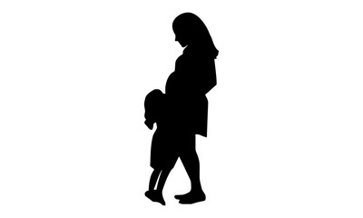 silhouette image when the mother contains a second child.