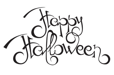 Happy Halloween text. Hand drawn vector calligraphy