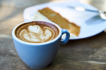 Latte Coffee and Cake