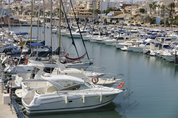 boats in sports port of El campello, alicante, spain
