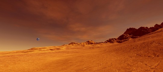 Fototapeta na wymiar Extremely detailed and realistic high resolution 3d illustration of Mars like planet