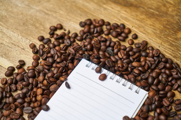 Coffee Beans and Notebook