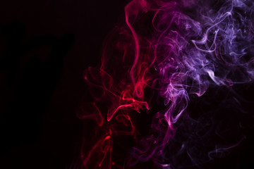 abstract of colorful of smoke on black background