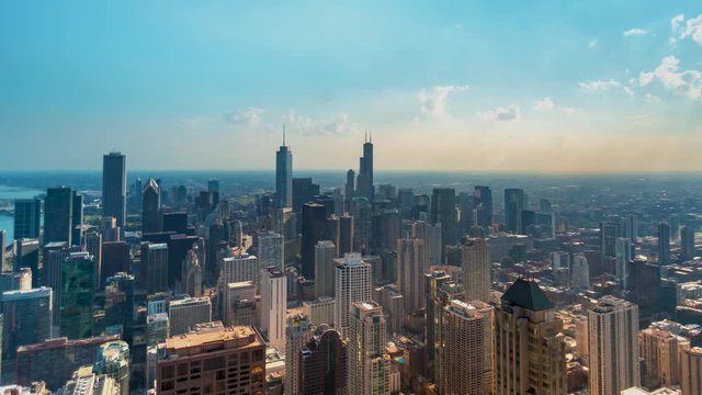 Time-lapse of the Chicago skyline from high above