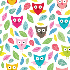 Beautiful bird with Seamless Floral pattern design