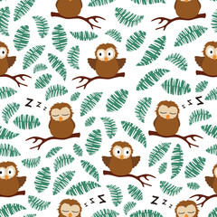 Beautiful bird with Seamless Floral pattern design