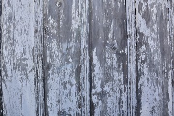 old weathered wooden fence with chipped white paint background