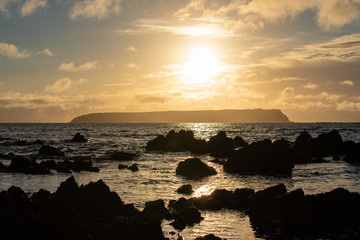Fototapeta premium Sunset Looking out to Mana Island New Zealand 6