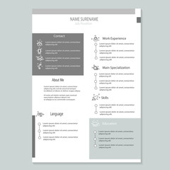 Obraz premium modern classy cv resume template