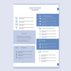 Obraz premium modern classy cv resume template