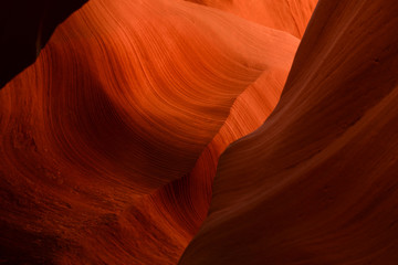 Beautiful Orange Rock walls of Antelope Canyon, Arizona, USA