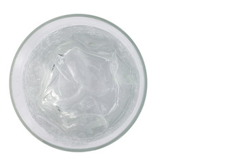 Glass with water and ice isolated on white background with clipping path