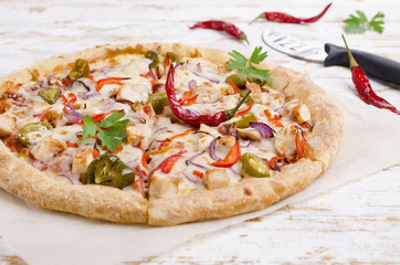 Traditional spicy pizza