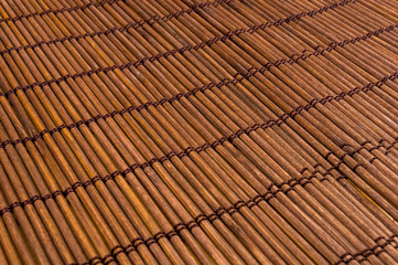 bamboo Mat - stand food, close-up, wooden background