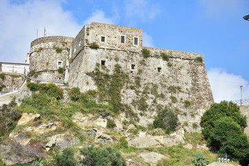 Fototapeta na wymiar Castello di Gallipoli fortress in town Pizzo in Calabria in Italy