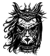 Fototapeta premium The woman in the terrifying mask
