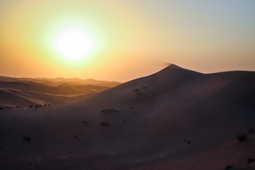 Plakat Dubai Emirates sand dunes sunset