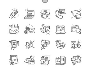 Ticket Well-crafted Pixel Perfect Vector Thin Line Icons 30 2x Grid for Web Graphics and Apps. Simple Minimal Pictogram