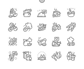 Organic food Well-crafted Pixel Perfect Vector Thin Line Icons 30 2x Grid for Web Graphics and Apps. Simple Minimal Pictogram