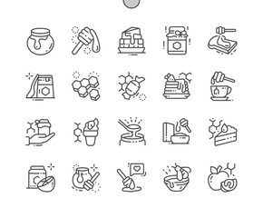 Honey products Well-crafted Pixel Perfect Vector Thin Line Icons 30 2x Grid for Web Graphics and Apps. Simple Minimal Pictogram