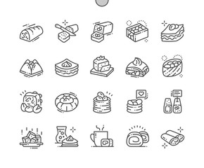 Oriental sweets Well-crafted Pixel Perfect Vector Thin Line Icons 30 2x Grid for Web Graphics and Apps. Simple Minimal Pictogram