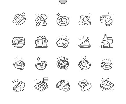 German cuisine Well-crafted Pixel Perfect Vector Thin Line Icons 30 2x Grid for Web Graphics and Apps. Simple Minimal Pictogram