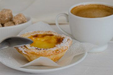 Pasteis de Belem is a typical Portuguese egg tart pastries. Today, Pastel de nata cake make using traditional methods and according to the Jeronimos Monastery secret recipe