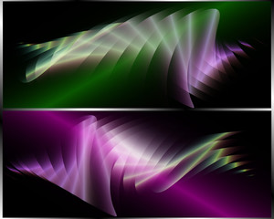 Set of two backgrounds with a blurred line gradation