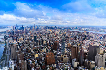 Vue de Manhattan depuis le One World Observatory, New York City