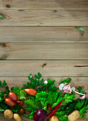 Natural background with fresh vegetables