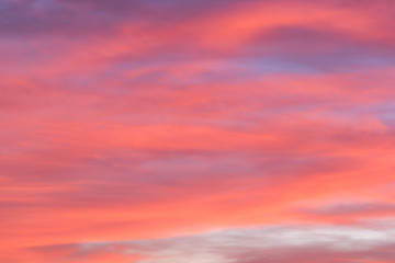 Naklejka na ściany i meble Abstract photography of cloudy sky after sunset. Background of the colorful sky after sunset, Zlin, Czech Republic