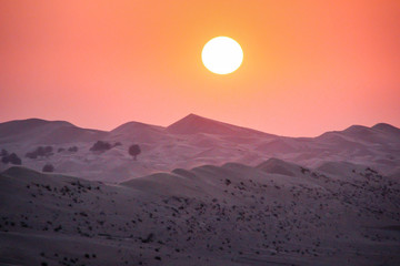 Dubai Emirates desert sand dunes sunset