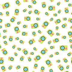 Seamless pattern. Old fashioned camera style flat