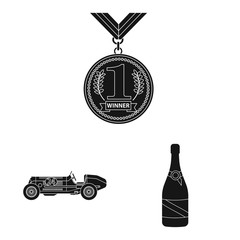 Vector illustration of car and rally icon. Collection of car and race stock symbol for web.