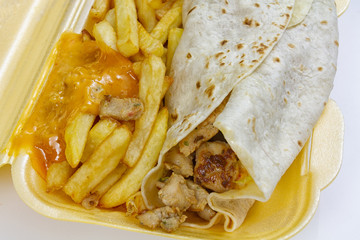 kebab and fries