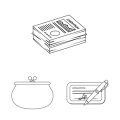 Vector illustration of bank and money symbol. Collection of bank and bill vector icon for stock.