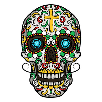 Skull. Day of The Dead Skull. Mexican sugar skull.