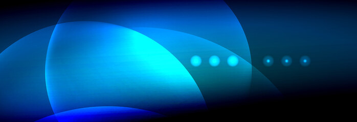 Vector blurred neon glowing circles with flowing and liquid light concept, energy magic fantastic abstract background