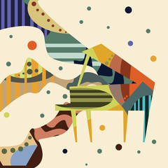 piano art vector illustration 