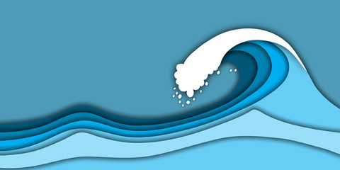 Abstract horizontal background with sea or ocean wave.