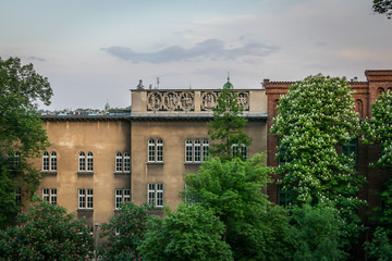 Beautiful facade of the city of Krakow