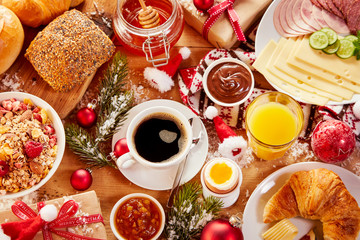 Intercontinental Christmas breakfast flat lay - Powered by Adobe