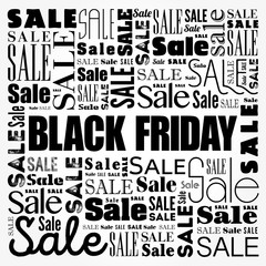 Obraz premium Black Friday Sale word cloud collage, business concept background